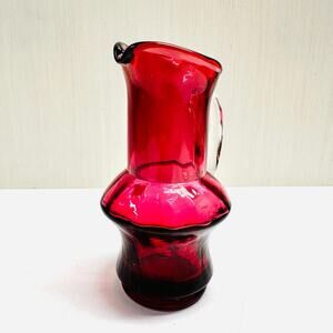 Vintage Cranberry Art Glass Small Pitcher Creamer
